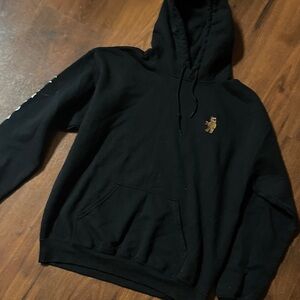 Riot Society Black Hoodie with Bear Embroidered Logo